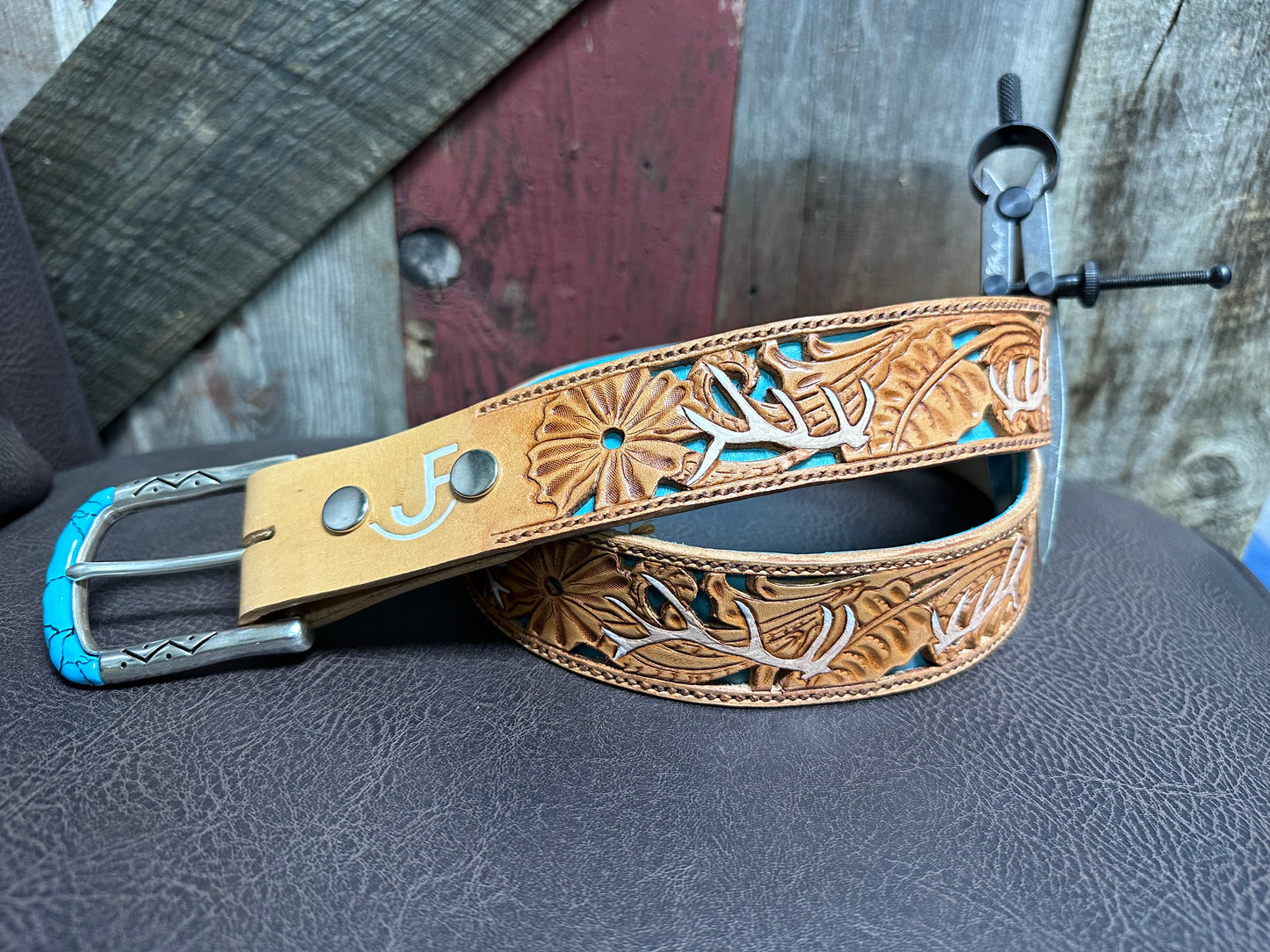 Tooled Leather Belt