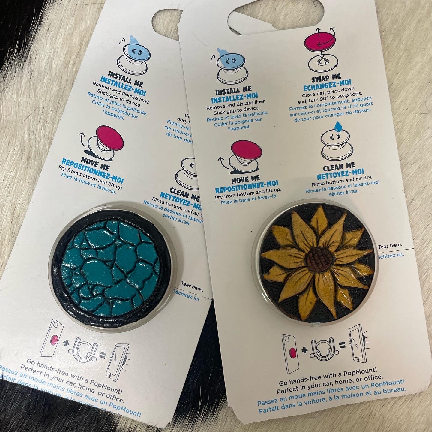 Tooled Leather Pop-Sockets